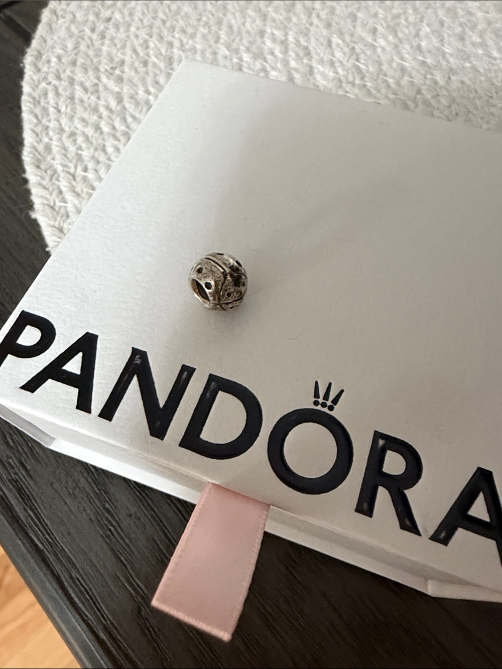 Pandora Silver Ladybug Accent Spacer Charm